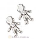 Platinum Plated Alloy Boy with White Crystal Floating Charms