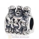 Sterling Silver Gold Plated Cross Three Kings Charm Beads