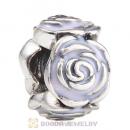Sterling Silver Rose Garden with Pink Enamel Charm with Crew