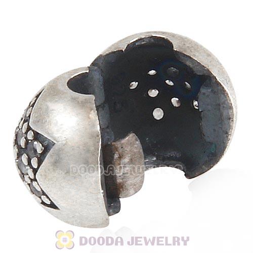 925 Sterling Silver You're a Star with Clear CZ Clip Beads