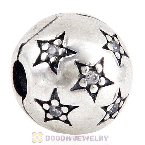 925 Sterling Silver Twinkle Twinkle with Clear CZ Clip Beads