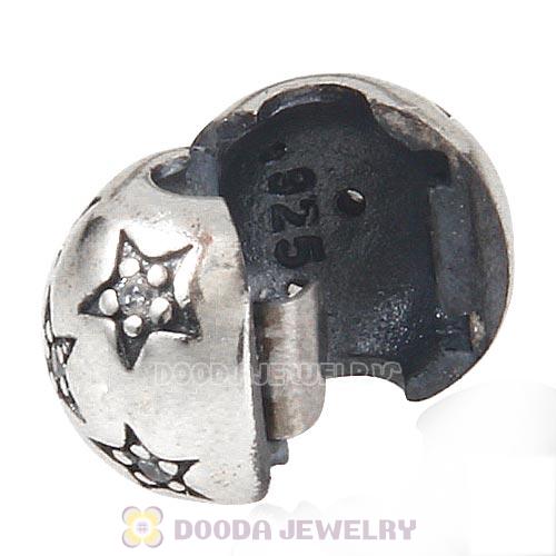 925 Sterling Silver Twinkle Twinkle with Clear CZ Clip Beads