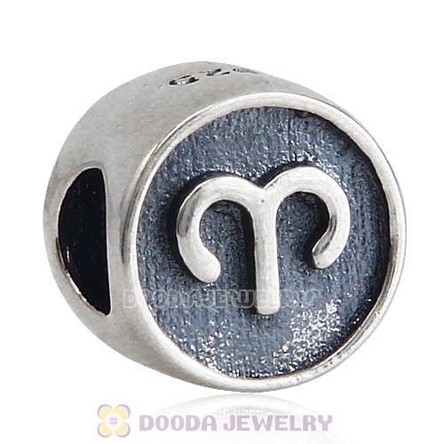 Antique Sterling Silver Aries Zodiac Sign Beads European Style