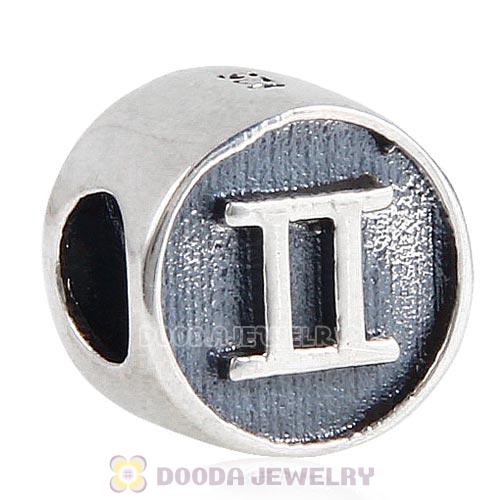 Antique Sterling Silver Gemini Zodiac Sign Beads European Style