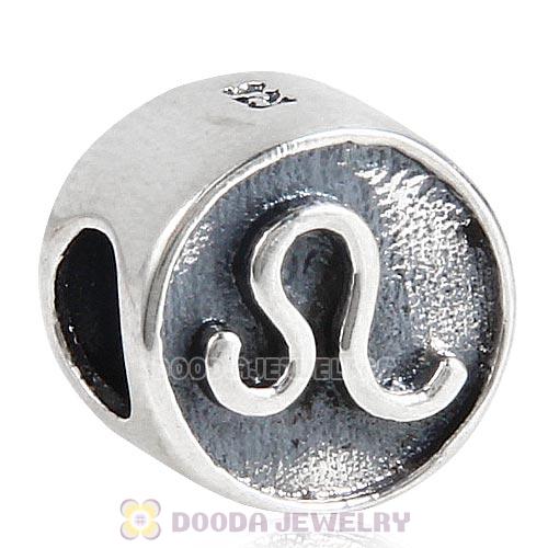 Antique Sterling Silver Leo Zodiac Sign Beads European Style