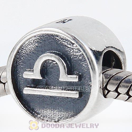 Antique Sterling Silver Libra Zodiac Sign Beads European Style