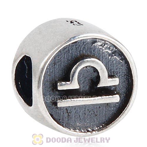 Antique Sterling Silver Libra Zodiac Sign Beads European Style