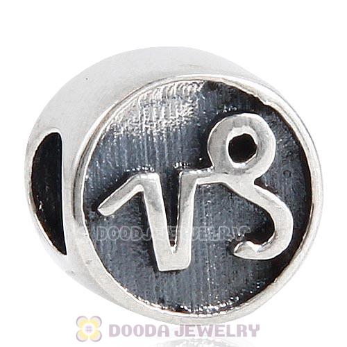 Antique Sterling Silver Capricorn Zodiac Sign Beads European Style