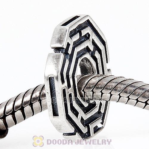 Antique Sterling Silver Labyrinth Charm Beads European Style