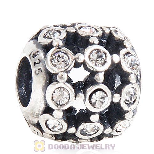 Antique Sterling Silver In the Spotlight Bead with Clear Austrian Crystal