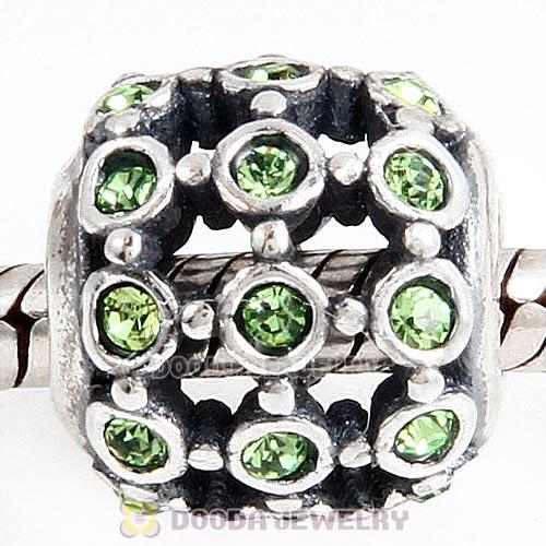 Antique Sterling Silver In the Spotlight Bead with Peridot Austrian Crystal