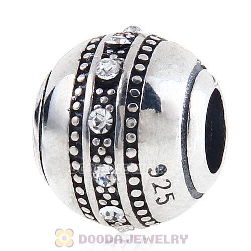 Sterling Silver Fast Lane Bead with Clear Austrian Crystal
