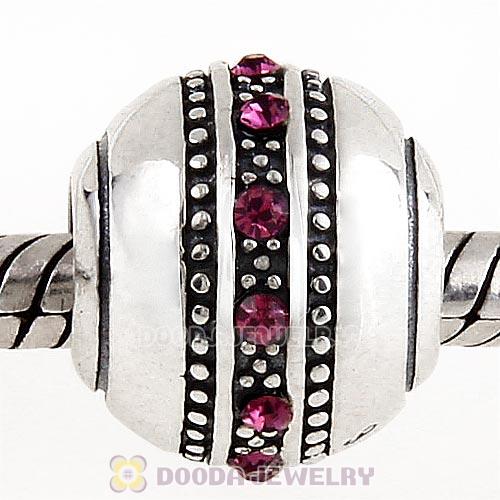 Sterling Silver Fast Lane Bead with Amethyst Austrian Crystal