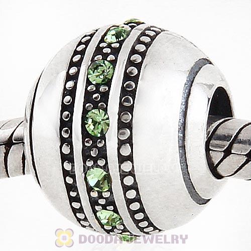 Sterling Silver Fast Lane Bead with Peridot Austrian Crystal