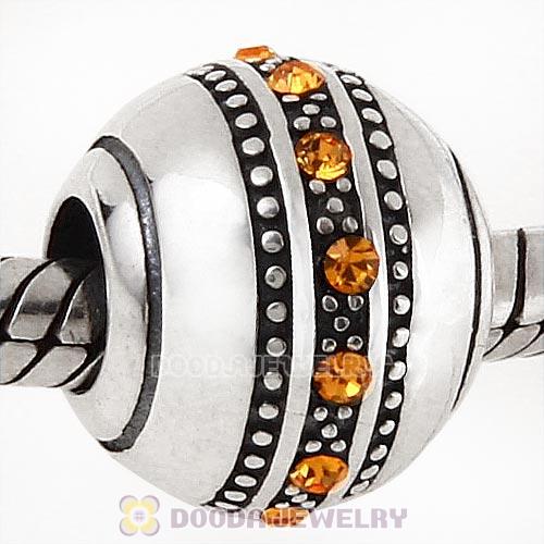 Sterling Silver Fast Lane Bead with Topaz Austrian Crystal