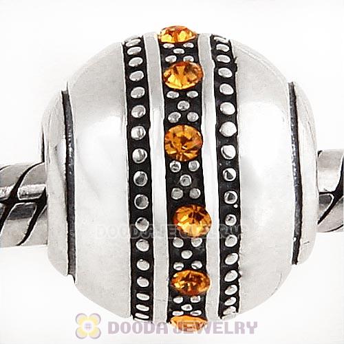 Sterling Silver Fast Lane Bead with Topaz Austrian Crystal
