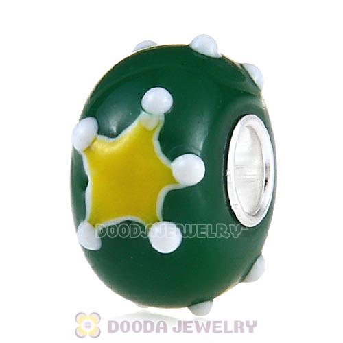 Handmade Christmas Star Glass Beads in 925 Silver Core