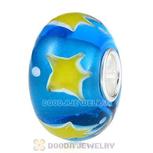 Handmade Christmas Star Glass Beads in 925 Silver Core