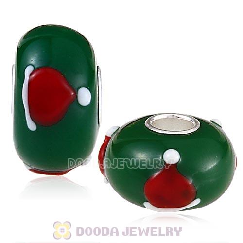 Handmade Christmas hat Glass Beads in 925 Silver Core