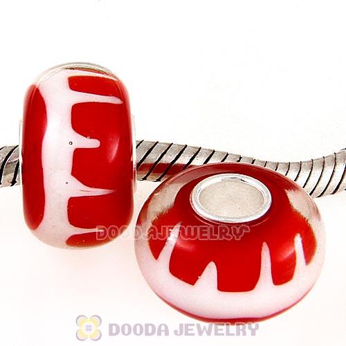 Handmade Christmas Glass Beads in 925 Silver Core