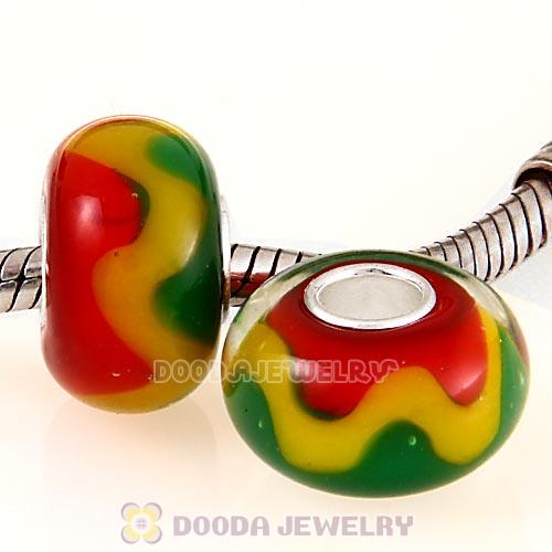 Handmade Christmas Glass Beads in 925 Silver Core