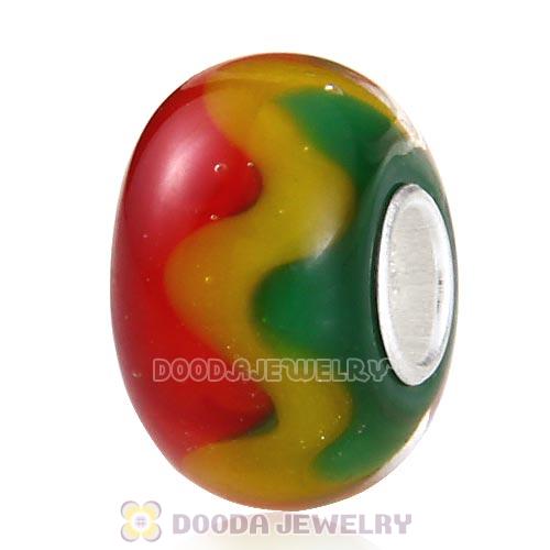 Handmade Christmas Glass Beads in 925 Silver Core