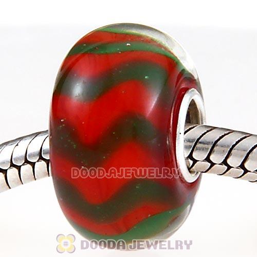 Handmade Christmas Glass Beads in 925 Silver Core