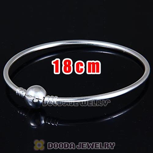 18cm 925 Sterling Silver European Style Bangle with Clip