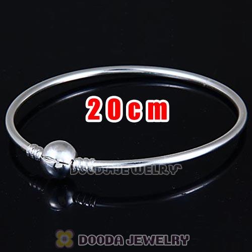 20cm 925 Sterling Silver European Style Bangle with Clip