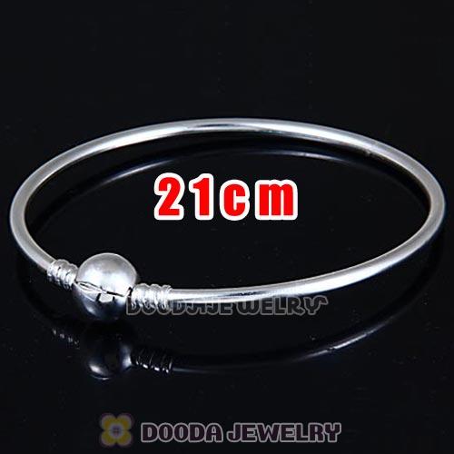 21cm 925 Sterling Silver European Style Bangle with Clip
