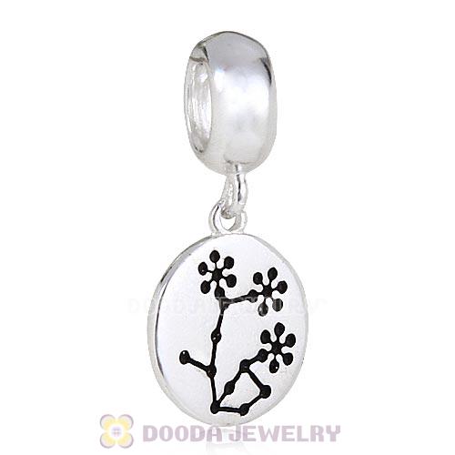 European Style Sterling Silver Dangle Plum Blossom Charm Beads
