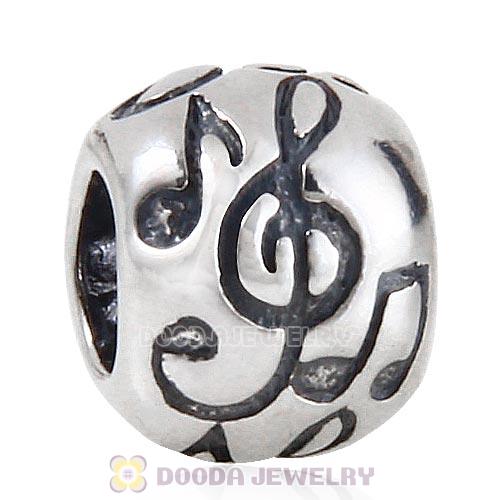 Antique Sterling Silver Music Note Charm Beads European Style