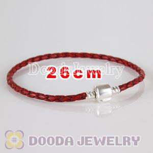 26cm Charm Jewelry Single Red Braided Leather Bracelet