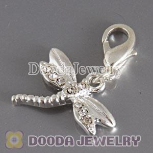 Wholesale Silver Plated Alloy dragonfly Charms