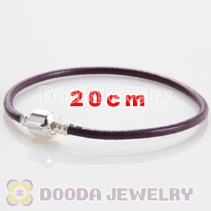 20cm Single Slippy Purple Leather Charm Jewelry Bracelet
