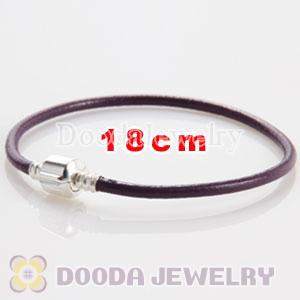18cm Single Slippy Purple Leather Charm Jewelry Bracelet