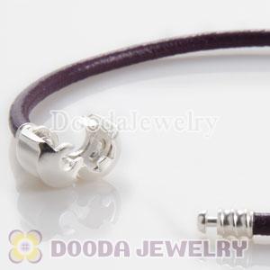 18cm Single Slippy Purple Leather European Style Bracelet