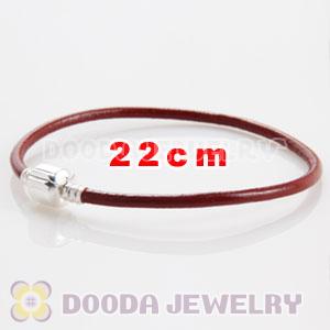 22cm Single Slippy Red Leather Charm Jewelry Bracelet
