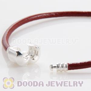 19cm Single Slippy Red Leather European Style Bracelet