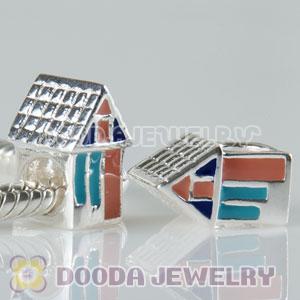 925 Sterling Silver Charm Jewelry Bead Enamel House