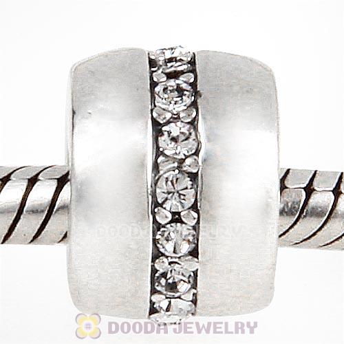 Sterling Silver Cosmo Charm Beads with Clear Austrian Crystal