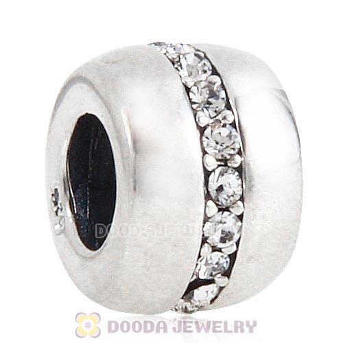 Sterling Silver Cosmo Charm Beads with Clear Austrian Crystal