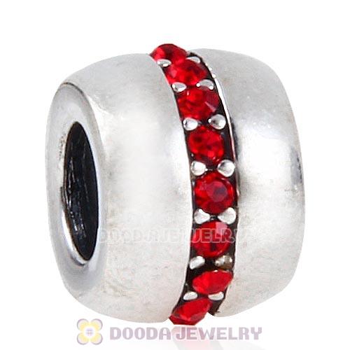 Sterling Silver Cosmo Charm Beads with Light Siam Austrian Crystal