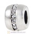 Sterling Silver Cosmo Charm Beads with Clear Austrian Crystal