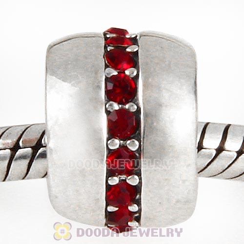 Sterling Silver Cosmo Charm Beads with Siam Austrian Crystal