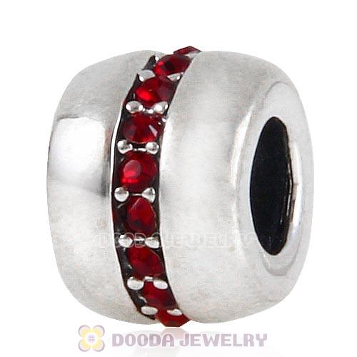 Sterling Silver Cosmo Charm Beads with Siam Austrian Crystal