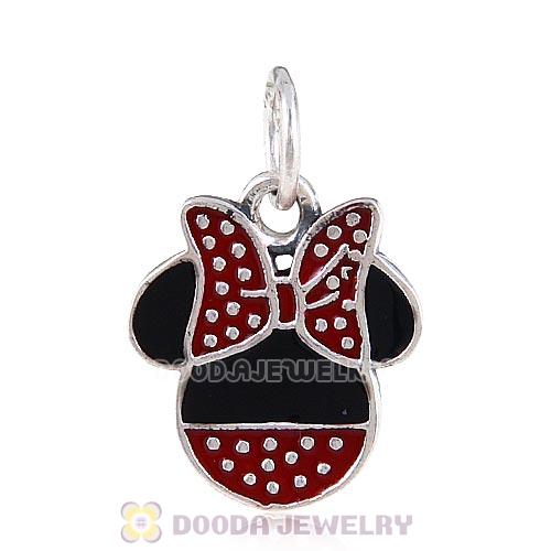 Sterling Silver Sparkling Minnie Icon Enamel Dangle Charm