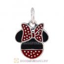 Sterling Silver Sparkling Minnie Icon Enamel Dangle Charm