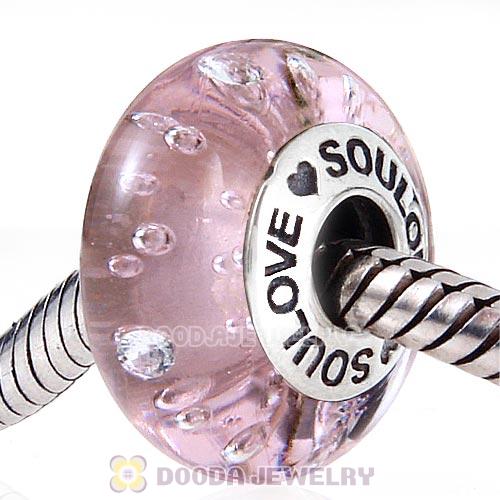 High Grade SOULOVE Glass Beads with CZ Stone in 925 Silver Core with Screw Thread