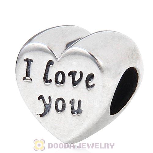 Antique Sterling Silver Words of I love you Charm Beads European Style
